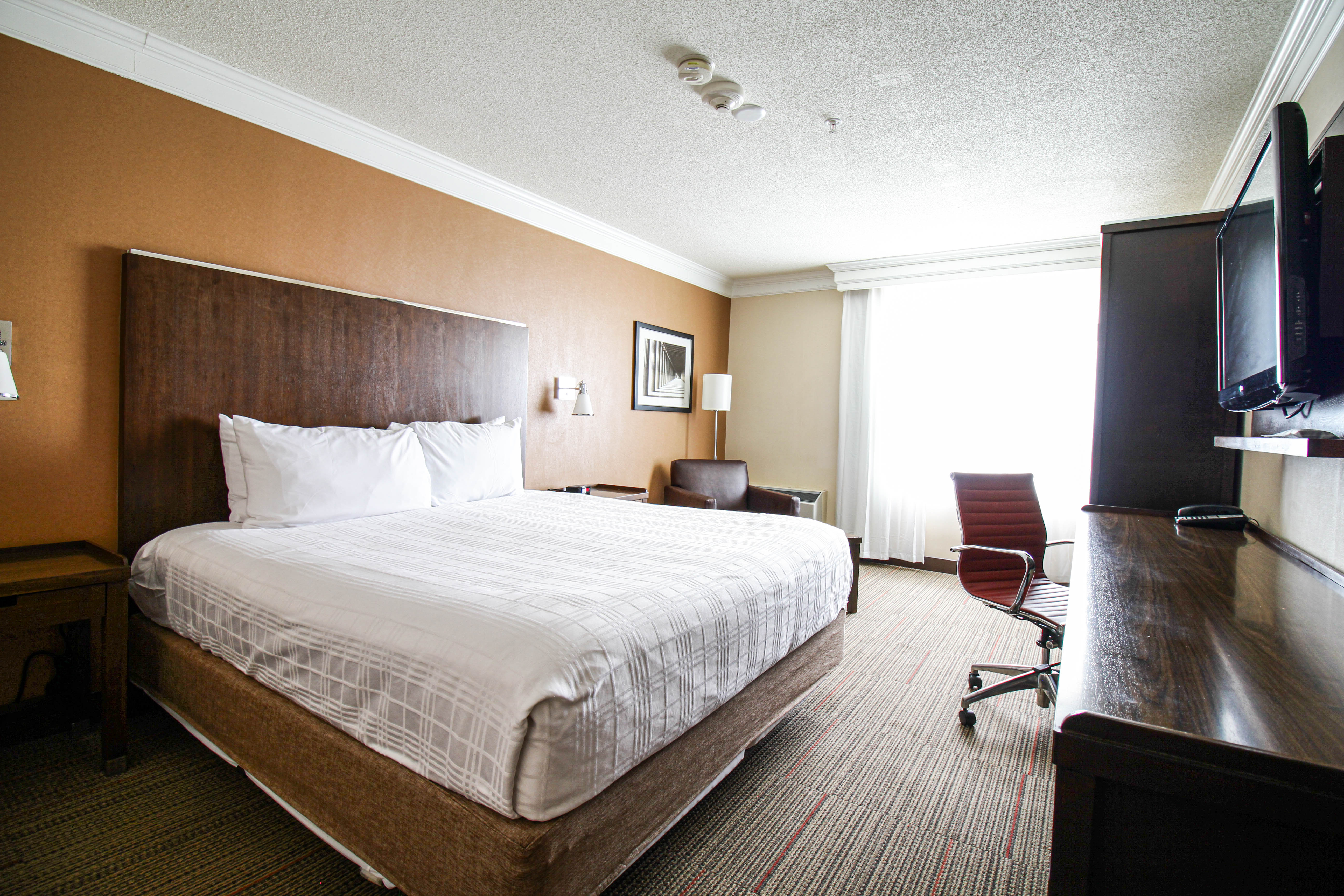Guest room at the Waterloo Suites Hotel, Trademark Collection by Wyndham in Waterloo, Ontario